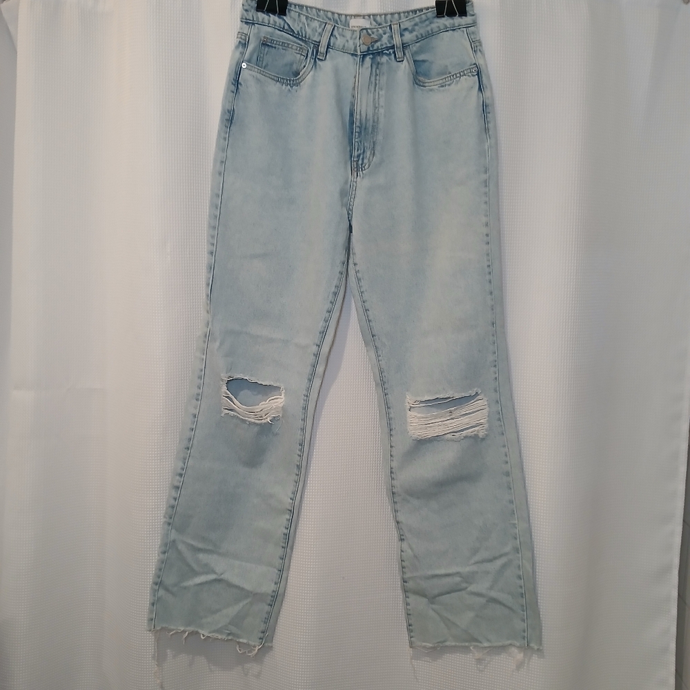 WeWoreWhat Light Wash Ripped Straight-Leg Jeans